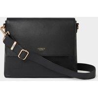 OSPREY LONDON Women's The Runner Leather Crossbody Bag in Black