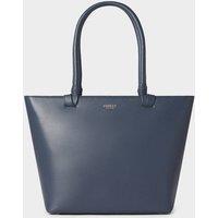 OSPREY LONDON Women's The Collier Leather Tote Bag in Navy