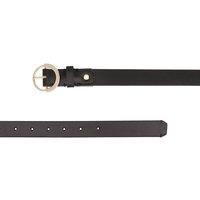 Paul Costelloe Women's Mathea Leather Belt in Jet Black | Size: Large
