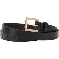 Paul Costelloe Women's Bess Leather Belt in Jet Black | Size: Medium