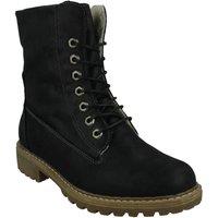 Down To Earth Women's Lace-Up Ankle Boots in Black | Size: 4