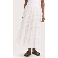 Finery London Women's Imani Cotton Voile Tiered Midi Skirt in White | Size: 20