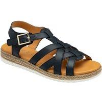 Ravel Women's 'Ryal' Leather Flat Sandals in Navy | Size: 6