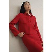 Hobbs London Women's Nessie Boxy Collard Jacket in Scarlet | Size: 18