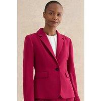 Hobbs London Women's Gemma Single Button Blazer in Fuchsia | Size: 20