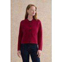 Hobbs London Women's Mia Merino Wool Blend Knitted Cardigan in Cerise | Size: Medium
