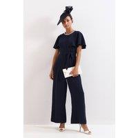 Phase Eight Women's Orwen Wide-Leg Tie-Waist Jumpsuit in Dark Navy | Size: 12