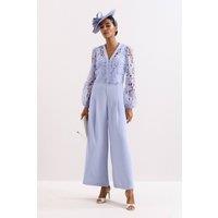 Phase Eight Women's Winona Lace Jumpsuit in Pale Blue | Size: 16