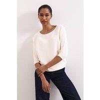 Phase Eight Women's Giana Ribbed Jumper in Off-White | Size: Large