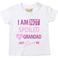 60 SECOND MAKEOVER Girl's I'm Not Spoiled My Grandad Just Loves Me Girls T-Shirt in White | Size: 7-8 Years