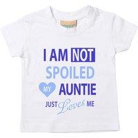 60 SECOND MAKEOVER I'm Not Spoiled My Auntie Just Loves Me Boys T-Shirt in White | Size: 18-24 m