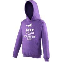 60 SECOND MAKEOVER Kids Keep Calm & Canter On Hoodie in Purple | Size: 7-8 Years