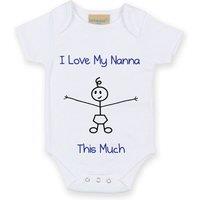 60 SECOND MAKEOVER Boy's I Love My Grandpa This Much Baby Grow in White | Size: 0-3 m