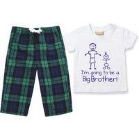 60 SECOND MAKEOVER Boy's I'm Going To Be A Big Brother Pyjamas Children Trouser Bottoms Pyjama Set Big Brother in Green | Size: 2-3 Years