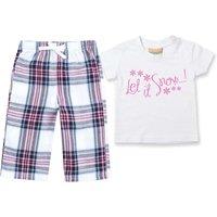 60 SECOND MAKEOVER Let It Snow Pyjamas Children Trouser Bottoms Pyjama Set Christmas in Pink | Size: 18-24 m