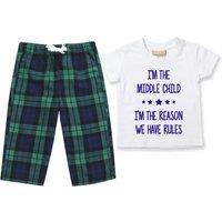 60 SECOND MAKEOVER I'm In The Middle I'm The Reason We Have Rules Pyjamas Set in Green | Size: 2-3 Years
