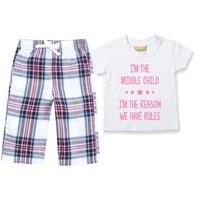 60 SECOND MAKEOVER I'm In The Middle I'm The Reason We Have Rules Pyjamas Set in Pink | Size: 2-3 Years