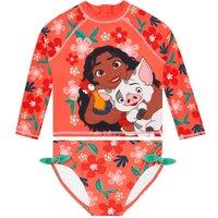 Disney Girl's Moana 2 Piece Swim Set in Orange | Size: 3-4 Years