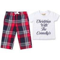 60 SECOND MAKEOVER Personalised Christmas With The.. Christmas Pyjamas Matching in Red | Size: 12-18 m