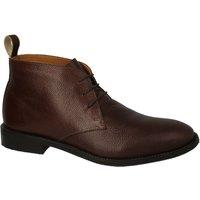 Thomas Blunt Men's Grained Leather Lace Up Chukka Boot in Brown | Size: 8