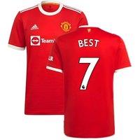 Manchester United FC Men's Man Utd 2021-2022 Home Shirt BEST 7 in Red | Size: 3XL