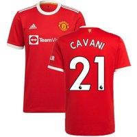 Manchester United FC Men's Man Utd 2021-2022 Home Shirt CAVANI 21 in Red | Size: Large