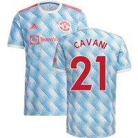 Manchester United FC Men's Man Utd 2021 - 2022 Away Shirt - Cavani 21 in White | Size: Large