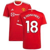 Manchester United FC Men's Mens Man Utd 2021 - 2022 Home Shirt - B Fernandes 18 in Red | Size: 2XL