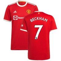 Manchester United FC Men's Mens Man Utd 2021 - 2022 Home Shirt - Beckham 7 in Red | Size: 3XL