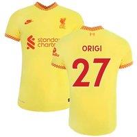 Liverpool Men's Mens 2021 - 2022 3Rd Shirt - Origi 27 in Yellow | Size: Medium