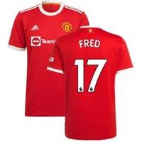 Manchester United FC Men's Mens Man Utd 2021 - 2022 Home Shirt - Fred 17 in Red | Size: 3XL
