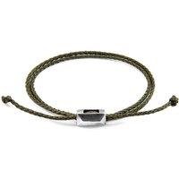 ANCHOR & CREW Men's Edward Silver & Rope SKINNY Bracelet in Green