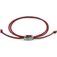 ANCHOR & CREW Men's Edward Silver & Rope SKINNY Bracelet in Red