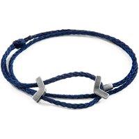 ANCHOR & CREW Men's William Silver & Rope SKINNY Bracelet in Navy