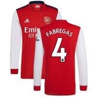 Arsenal FC Men's Mens 2021 - 2022 Long Sleeve Home Shirt - Fabregas 4 in Red | Size: Small