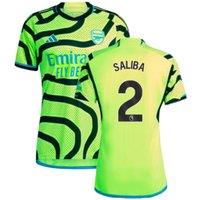 Arsenal FC Men's 2023-2024 Arsenal Away Shirt Saliba 2 in Yellow | Size: 2XL