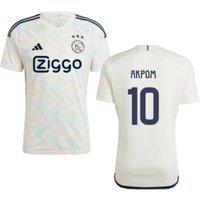 AFC Ajax Men's Mens 2023 - 2024 Ajax Away Shirt - Akpom 10 in White | Size: 2XL