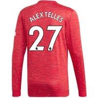 Manchester United FC Men's Mens 2020 - 2021 Man Utd Adidas Home Long Sleeve Shirt - Alex Telles 27 in Red | Size: Medium