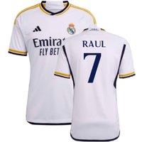 Real Madrid Men's Mens 2023 - 2024 Home Shirt - Raul 7 in White | Size: 2XL