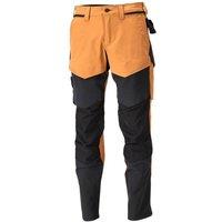 Mascot Men's Customised Knee Pad Pockets Regular Work Trousers in Orange | Size: 29L