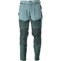 Mascot Men's Customised Knee Pad Pockets Regular Work Trousers in Dark Green | Size: 36R