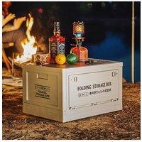 Living and Home Collapsible Outdoor Camping Storage Box Folding Container in White | Size: Small