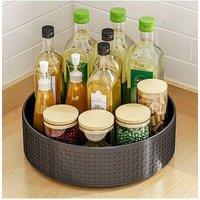 Living and Home 360 Rotating Metal Spice Rack Kitchen Ingredient Storage Shelf in Black