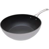 Laura Ashley Forged Aluminium Non-stick Wok 30cm - Dark Dove Grey
