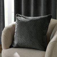 Paoletti Neptune Velvet Cushion in Charcoal | Size: 50 cm x 50 cm