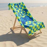 OHS Eat Sleep Game Beach Towel Bath Travel Quick Dry Microfibre Absorbent