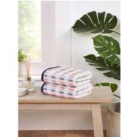 Rapport Home Santa Cruz Pure Cotton Striped Face, Hand, Bath Towel & Bath Sheet Set in White