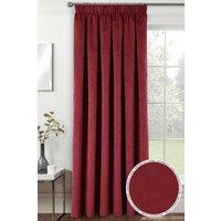Enhanced Living Velvet, Supersoft, 100% Blackout, Thermal Door Curtain with Tape Top in Red | Size: 168 cm width x 214 cm drop