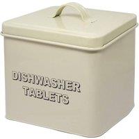 BARGAINS-GALORE Enamel Cream Storage Tin Dish Washer Tablet Home Sweet Kitchen Laundry