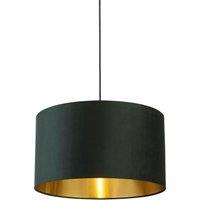 Lighting Collection Green Velvet Drum Shade Gold Inner D50Cm Lamp Shade